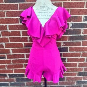 Vibrant Pink Polyester Romper   PM5